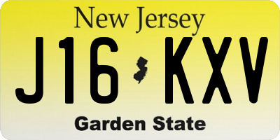 NJ license plate J16KXV