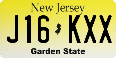 NJ license plate J16KXX