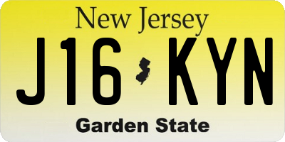 NJ license plate J16KYN
