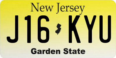 NJ license plate J16KYU