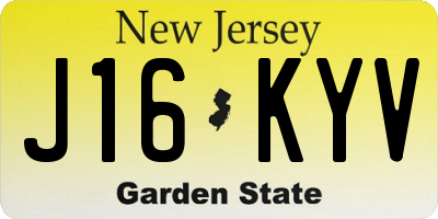 NJ license plate J16KYV
