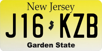 NJ license plate J16KZB