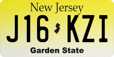 NJ license plate J16KZI