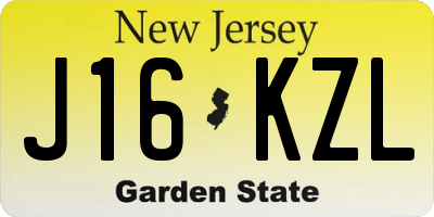 NJ license plate J16KZL