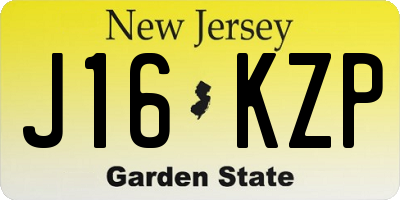 NJ license plate J16KZP
