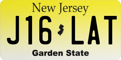 NJ license plate J16LAT