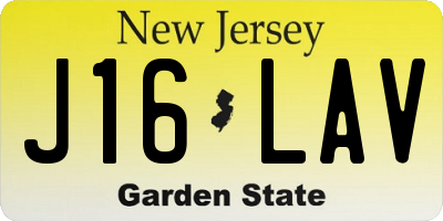 NJ license plate J16LAV