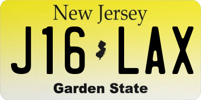 NJ license plate J16LAX