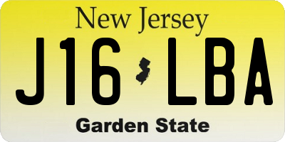 NJ license plate J16LBA