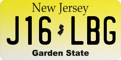 NJ license plate J16LBG