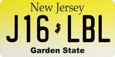NJ license plate J16LBL