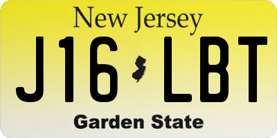 NJ license plate J16LBT