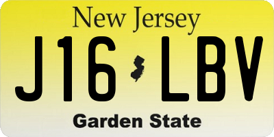 NJ license plate J16LBV