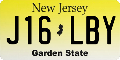 NJ license plate J16LBY