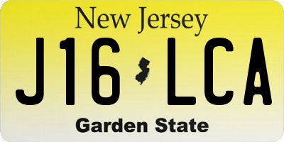 NJ license plate J16LCA