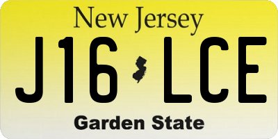 NJ license plate J16LCE