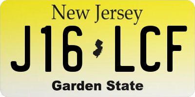 NJ license plate J16LCF