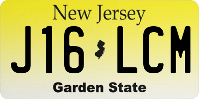 NJ license plate J16LCM