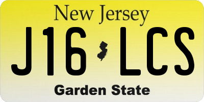 NJ license plate J16LCS