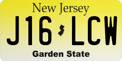 NJ license plate J16LCW