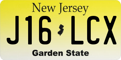 NJ license plate J16LCX