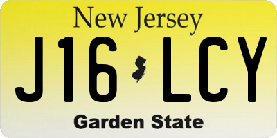 NJ license plate J16LCY