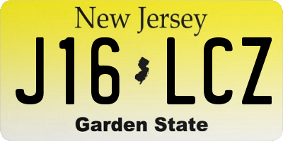 NJ license plate J16LCZ