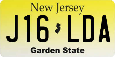 NJ license plate J16LDA