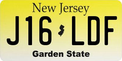 NJ license plate J16LDF