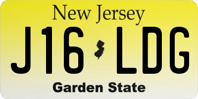 NJ license plate J16LDG