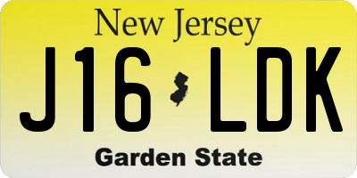 NJ license plate J16LDK
