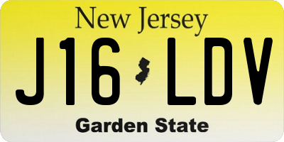 NJ license plate J16LDV