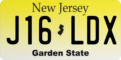 NJ license plate J16LDX