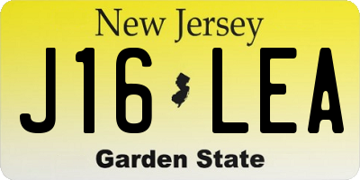 NJ license plate J16LEA