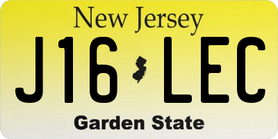 NJ license plate J16LEC