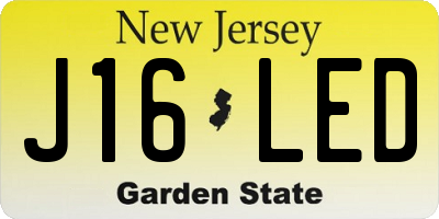 NJ license plate J16LED