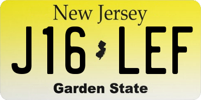 NJ license plate J16LEF