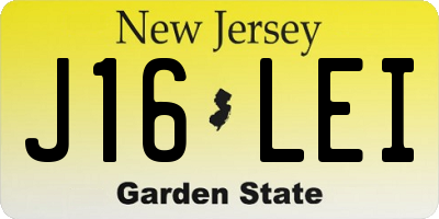 NJ license plate J16LEI