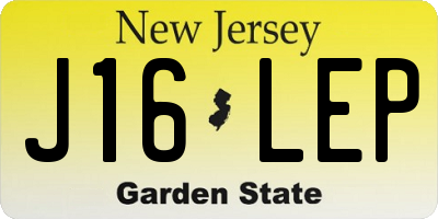 NJ license plate J16LEP