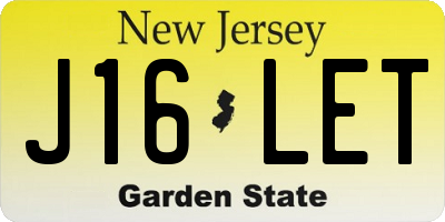 NJ license plate J16LET