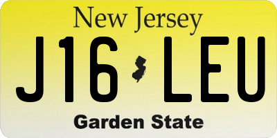 NJ license plate J16LEU