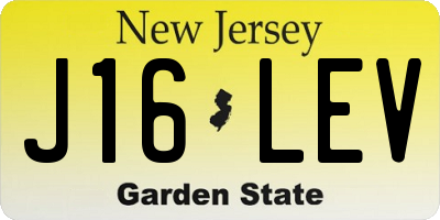 NJ license plate J16LEV