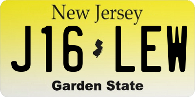NJ license plate J16LEW