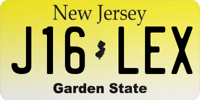 NJ license plate J16LEX