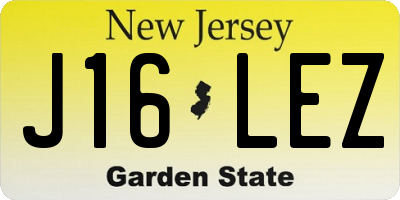 NJ license plate J16LEZ