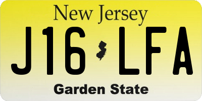 NJ license plate J16LFA