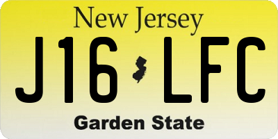 NJ license plate J16LFC