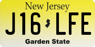 NJ license plate J16LFE