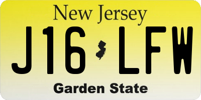 NJ license plate J16LFW