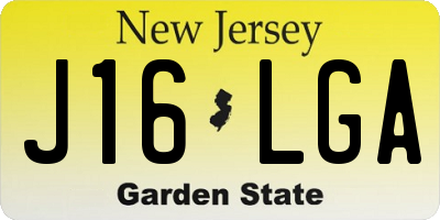 NJ license plate J16LGA